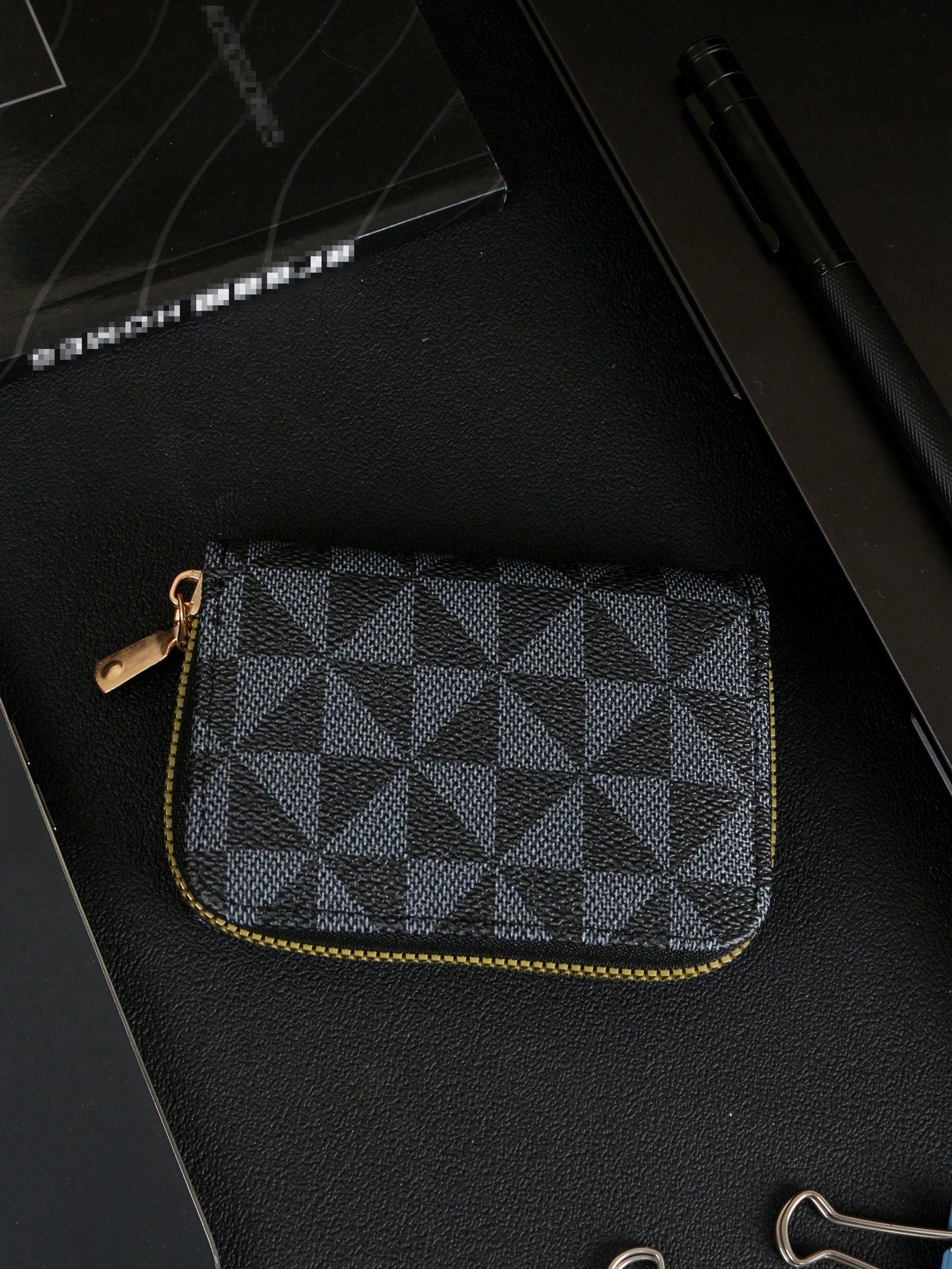 Men's Multi-Card Slot Small Zipper Wallet, Card Holder