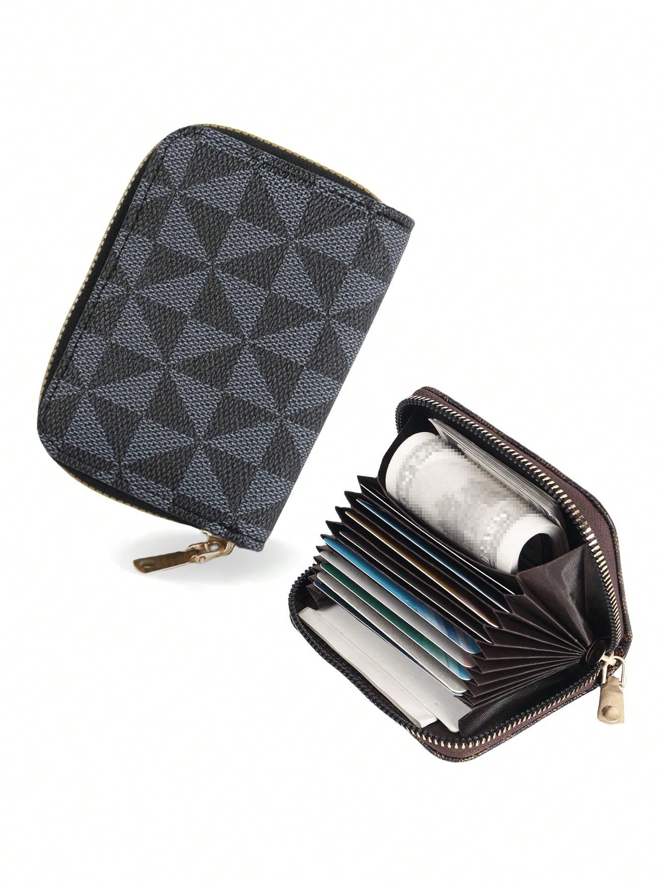 Men's Multi-Card Slot Small Zipper Wallet, Card Holder