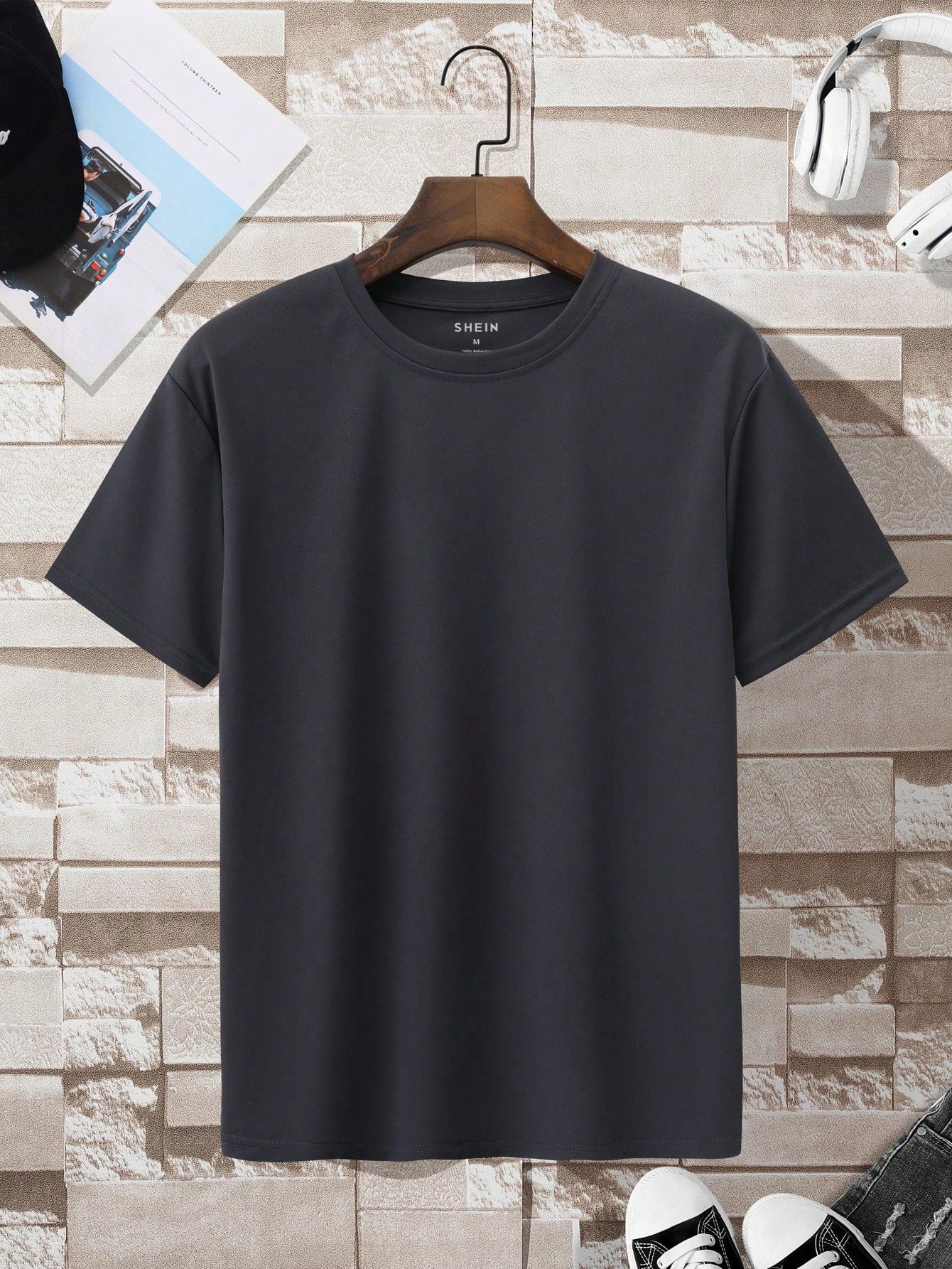 Manfinity Dauomo Men Simple Solid Color Short Sleeve Casual T-Shirt