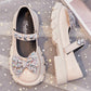 New Spring/Autumn Girls Princess Shoes, Lace Pearl Bow Dress Shoes For Kindergarten, Baby Performance Shoes