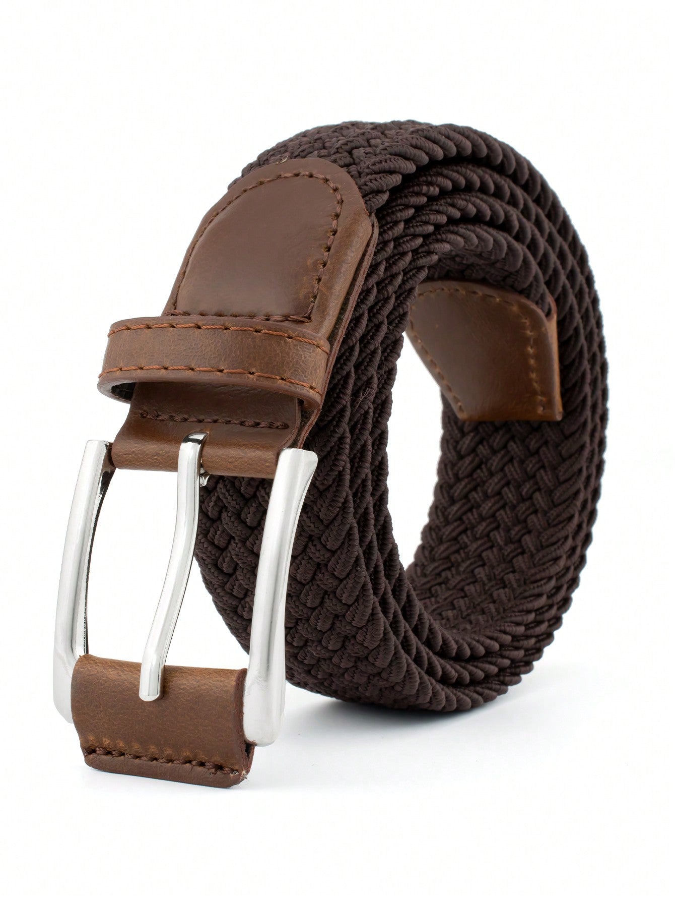 1pc Men's Stretch Woven Belt, Multiple Colors Available, Hole-Free Elasticity Belt, Fashionable Casual Golf Belt For Daily Wear