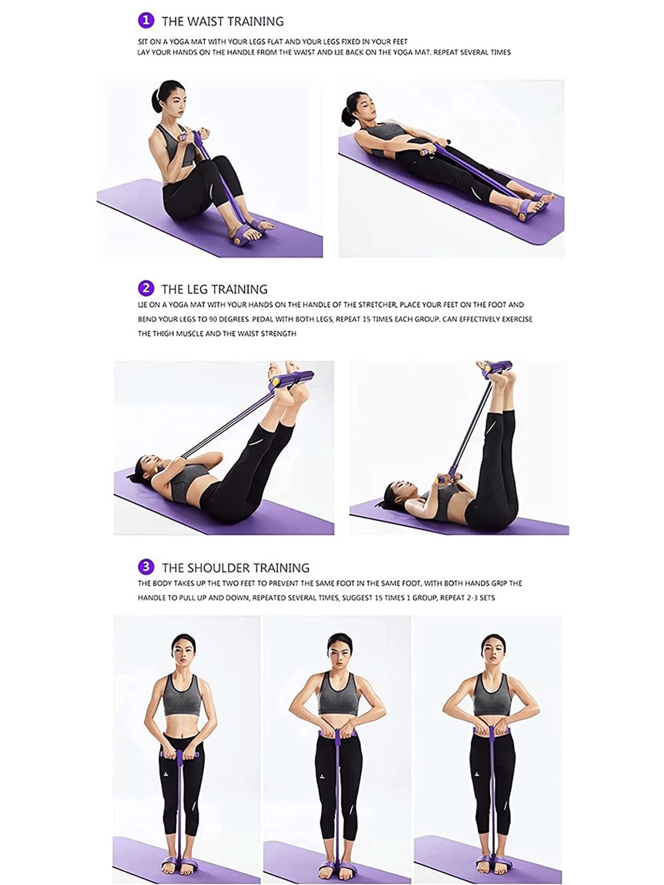 1pc Purple Foot Pedal Sit-Up Exercise Device