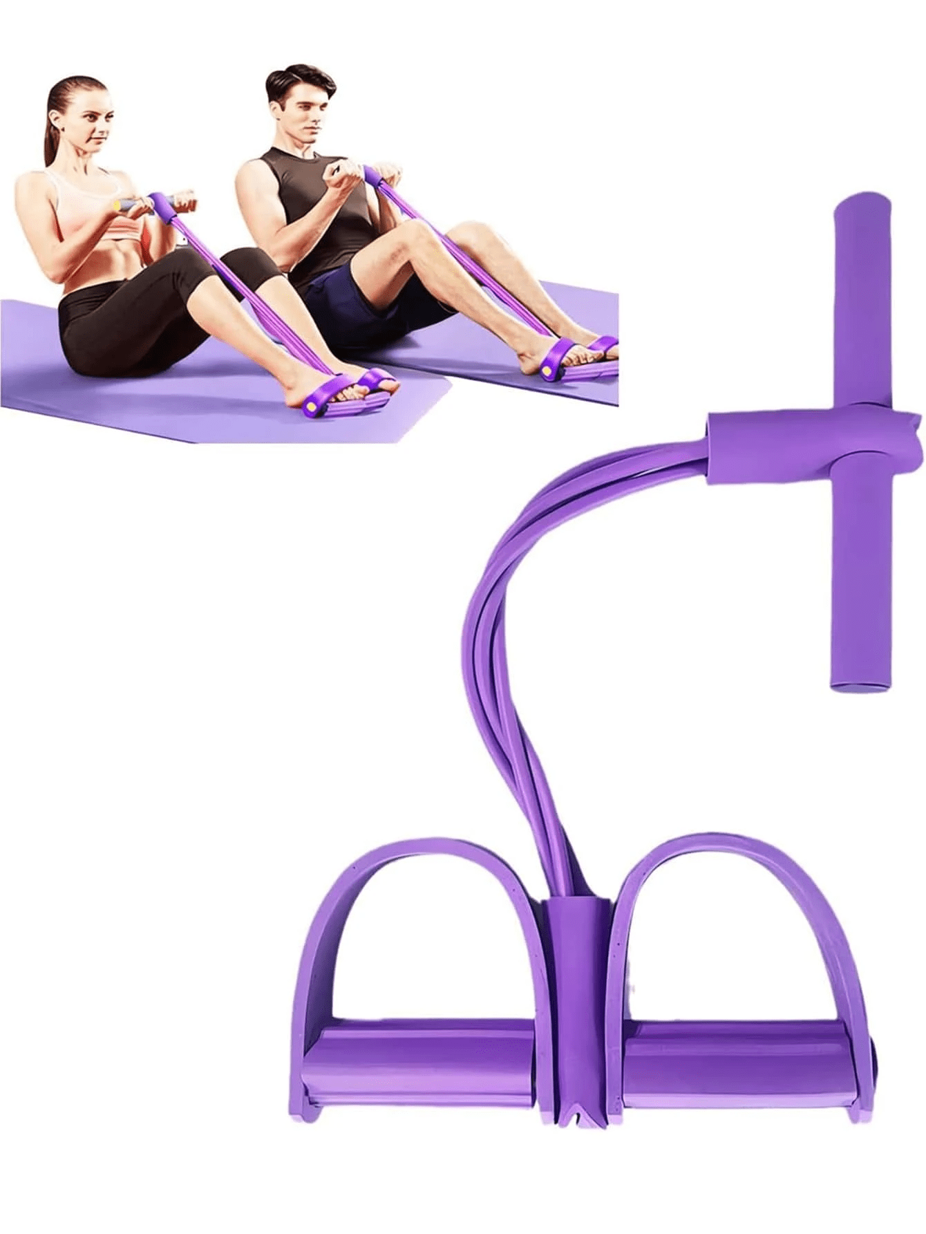 1pc Purple Foot Pedal Sit-Up Exercise Device