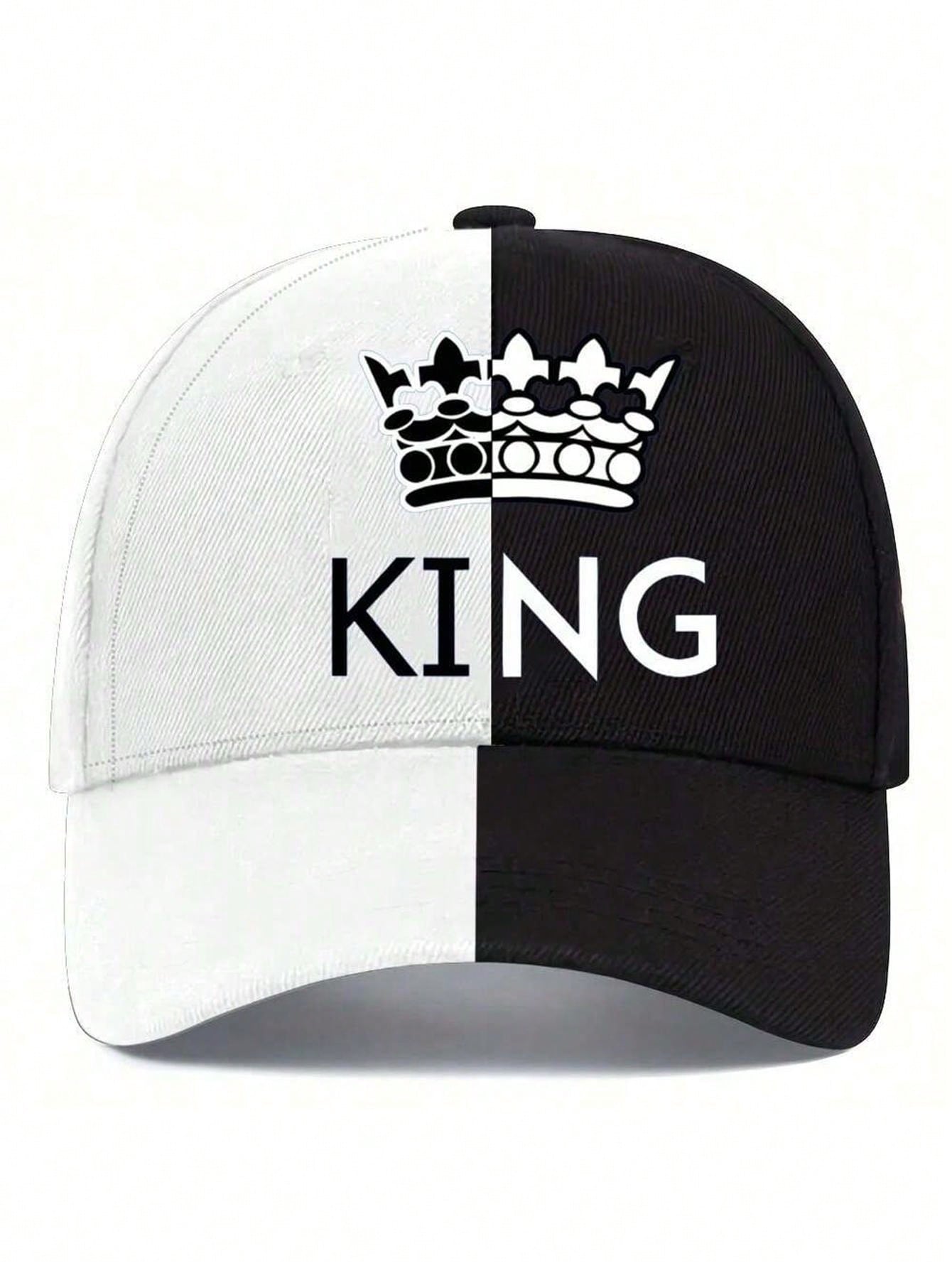 1pc Unisex King Letter Printed Adjustable Baseball Cap, Street Style Sun Hat