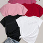 EZwear 5PCS Women's Slogan Letter Printed T-Shirt Short Sleeved Casual Top