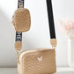 Women's Mother-Daughter Butterfly Embroidered Quilted Shoulder Crossbody Bag, Trendy Butterfly Bag