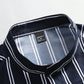 Manfinity Homme Men's Summer Striped Short Sleeve Casual Shirt, Button Up Graphic Stripe Blue Shirt