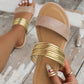 Ladies' Pure-colored Sandals For Party, Gold, Two-tone