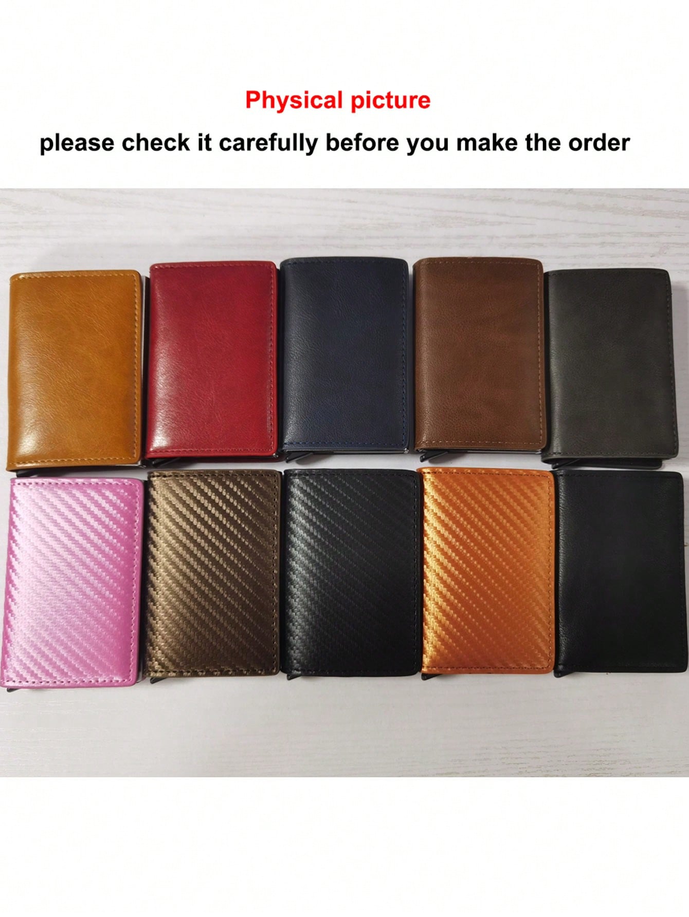 Leather Metal RFID Credit Card Holder Wallet, Father's Day/Birthday Gift