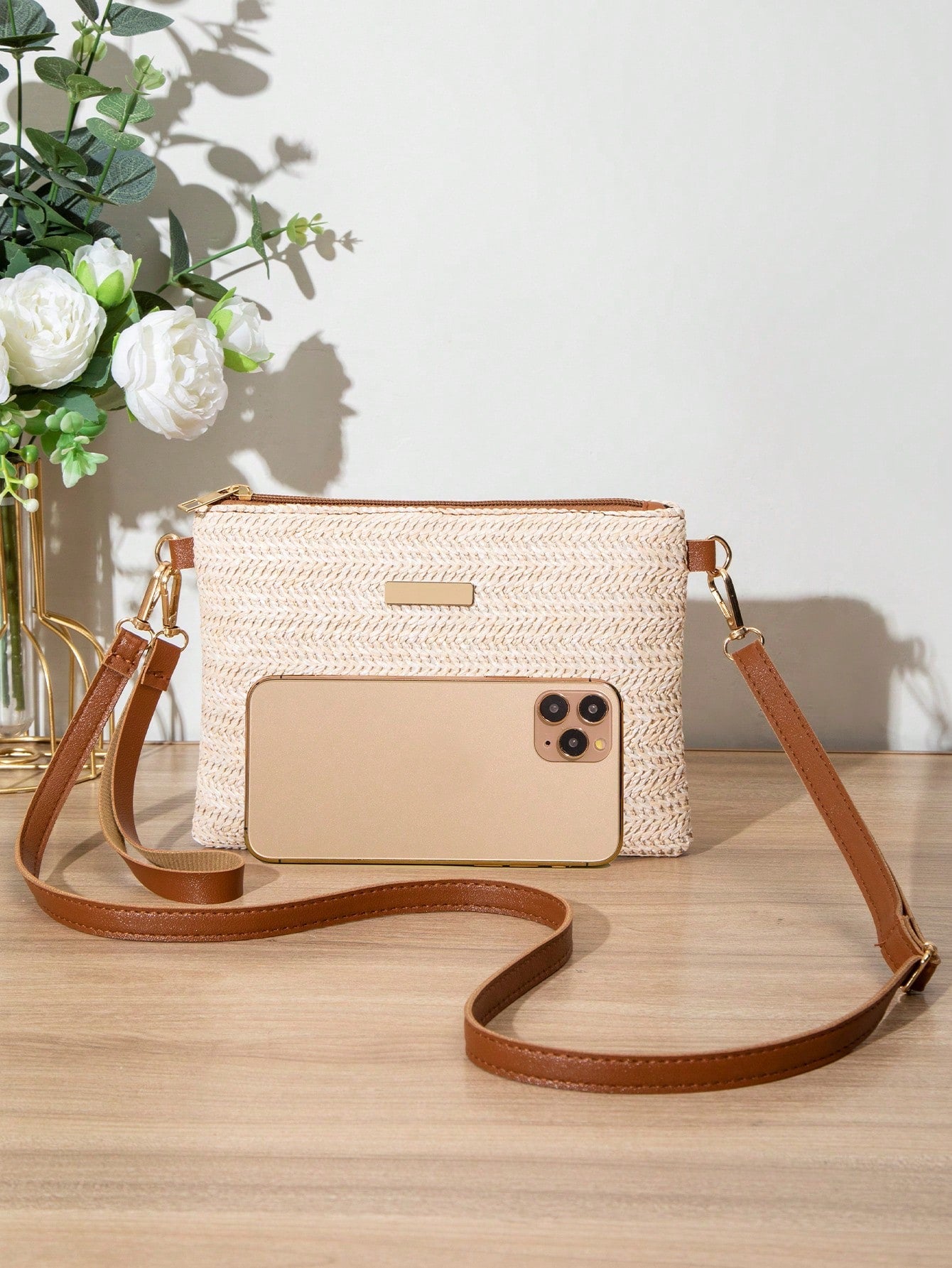 New Spring/Summer Straw Woven Trendy Women's Bag, Wholesale All-Match Crossbody Shoulder Bag, Sweet Small Square Bag