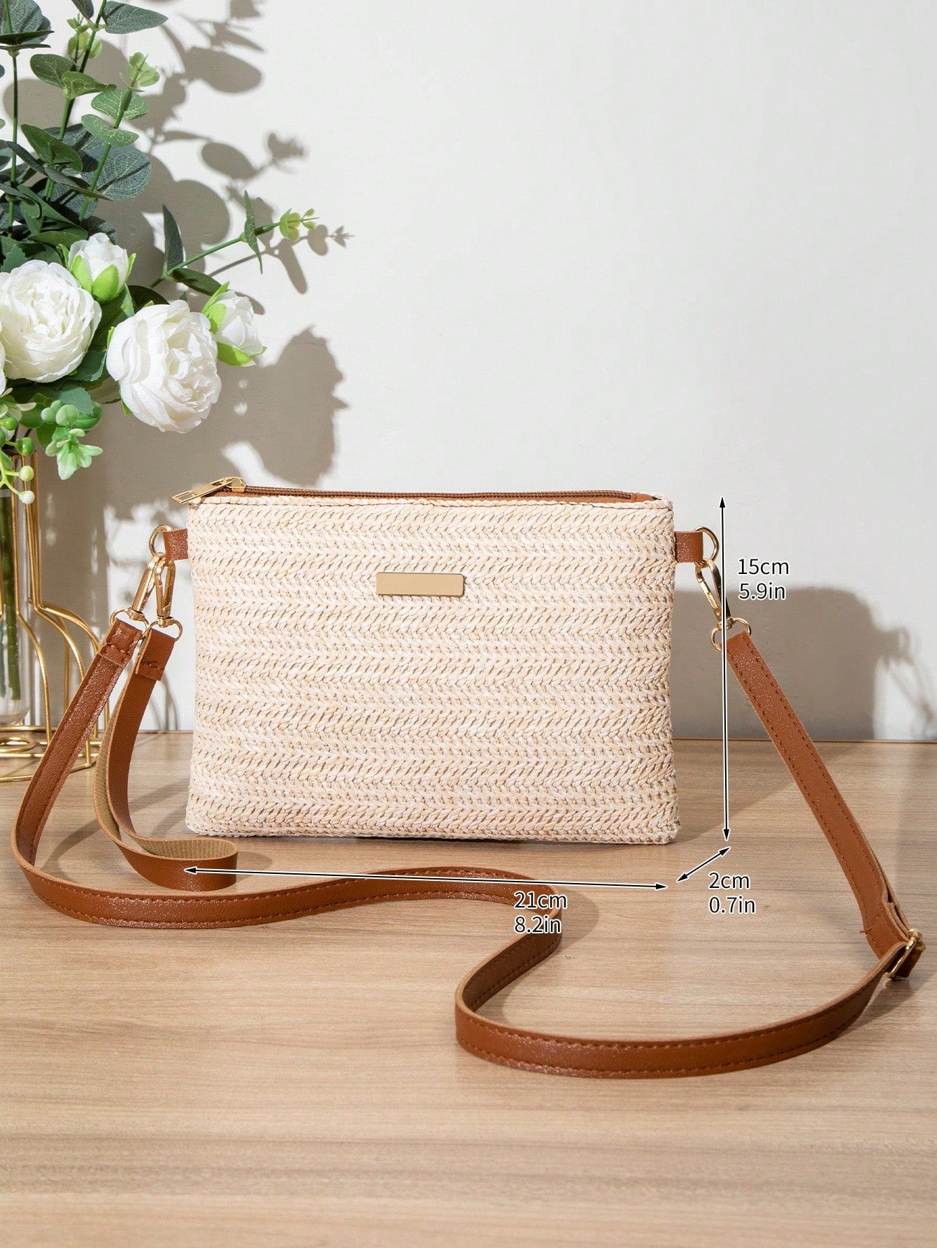 New Spring/Summer Straw Woven Trendy Women's Bag, Wholesale All-Match Crossbody Shoulder Bag, Sweet Small Square Bag