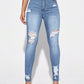 Essnce High Waist Ripped Skinny Jeans