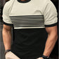 Manfinity Homme Men Fashion Color-Block Striped Short Sleeve T-Shirt, For Going Out, For Friends