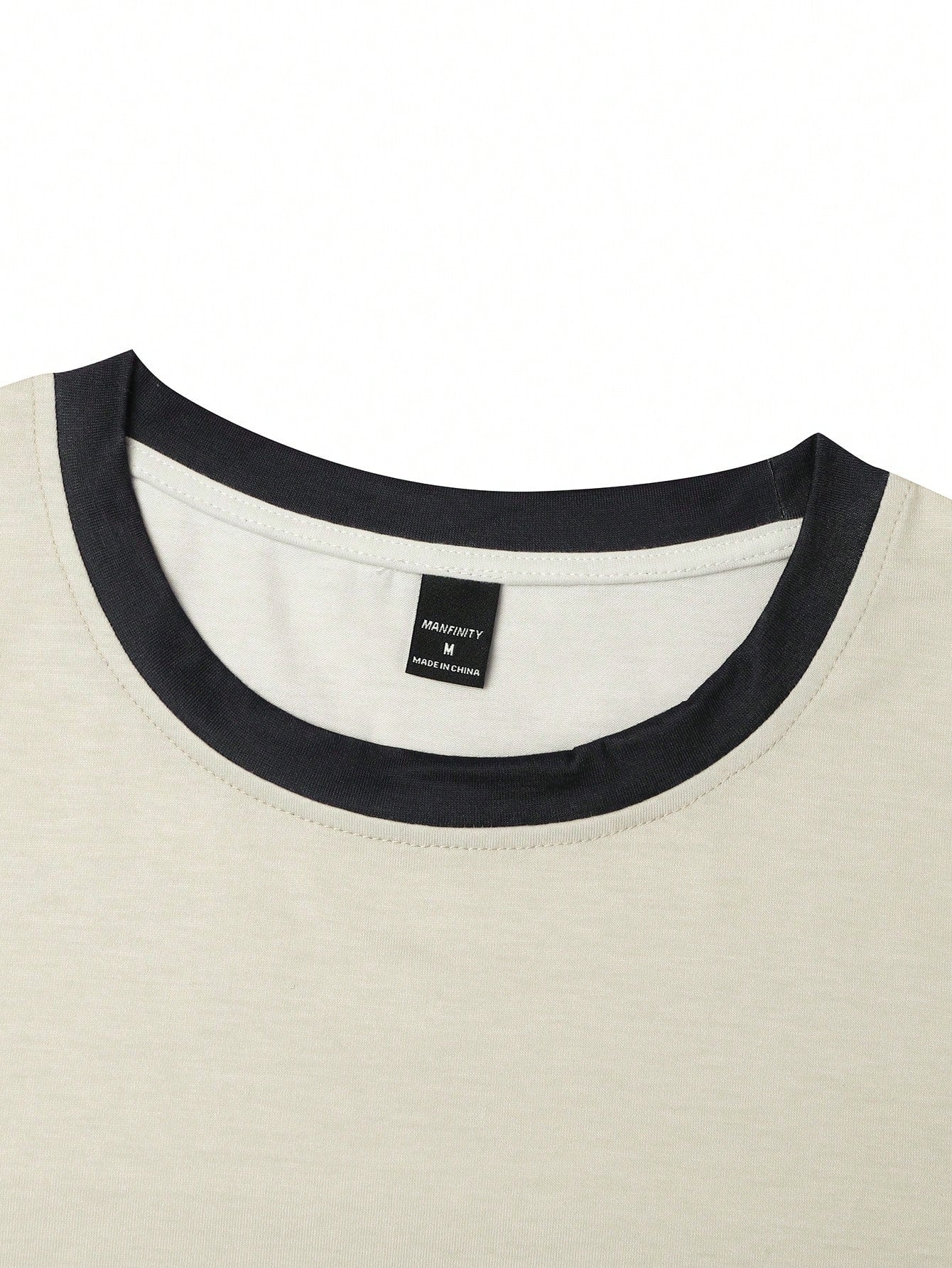 Manfinity Homme Men Fashion Color-Block Striped Short Sleeve T-Shirt, For Going Out, For Friends