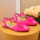 Girls Bow Decor Point Toe Ankle Strap Flats For Party