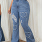 EZwear Plus Size Casual Distressed Frayed Edge Denim Jeans For Daily Wear