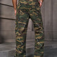 Manfinity EMRG Men's Casual Ink Splatter Camouflage Printed Cargo Jeans, Camo Pants