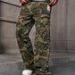 Manfinity EMRG Men's Casual Ink Splatter Camouflage Printed Cargo Jeans, Camo Pants