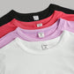 4pcs Teen Girls' Tight-Fitting Knit Solid Color Short Sleeve Casual T-Shirt Set