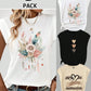 LUNE 3pcs/Set Casual Floral Heart And Leopard Print Round Neck Fitted T-Shirt For Women, Summer