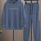 Manfinity Homme Loose-Fit Men's Letter Printed Hoodie And Sweatpants Two Piece Set