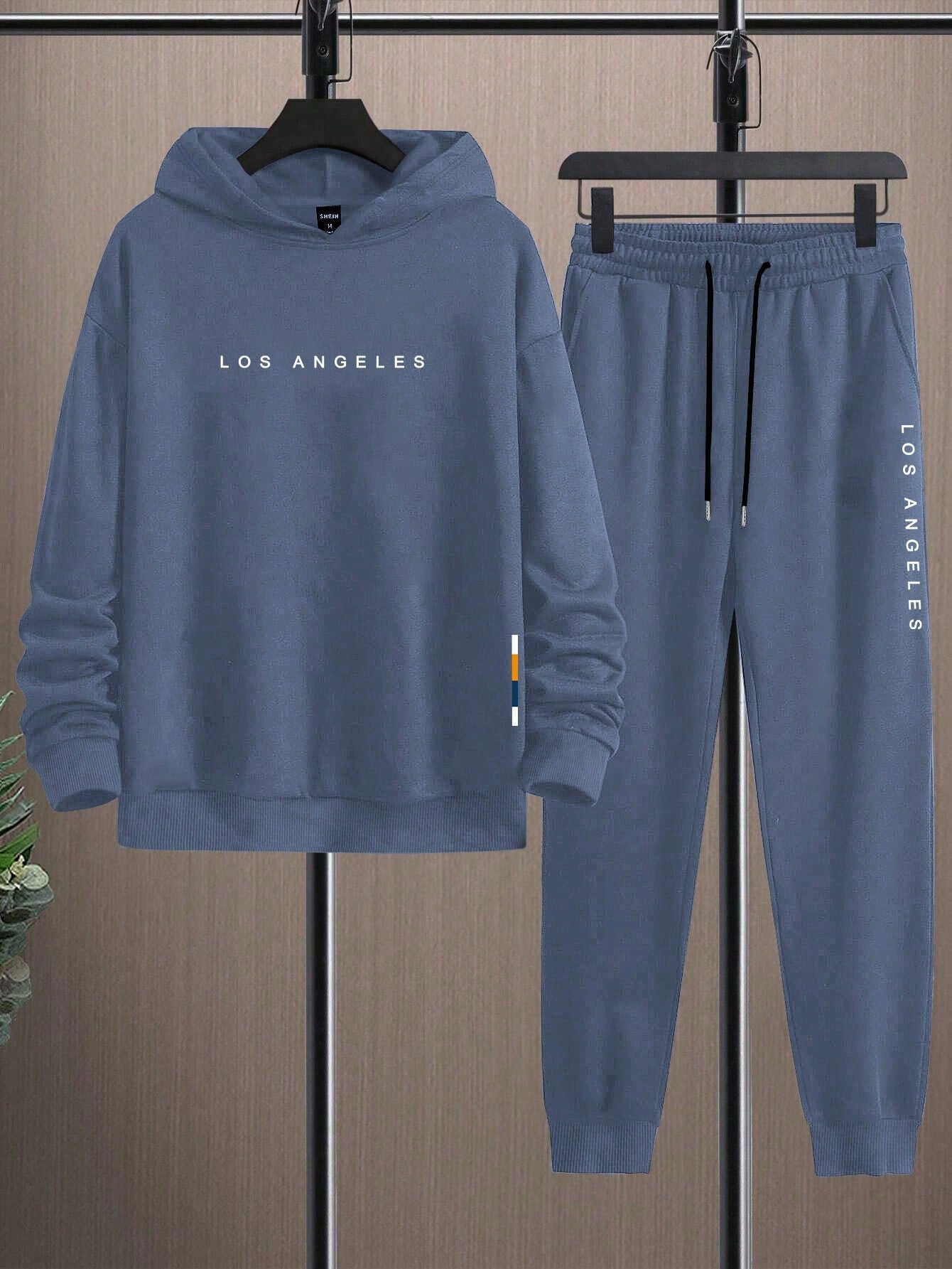 Manfinity Homme Loose-Fit Men's Letter Printed Hoodie And Sweatpants Two Piece Set