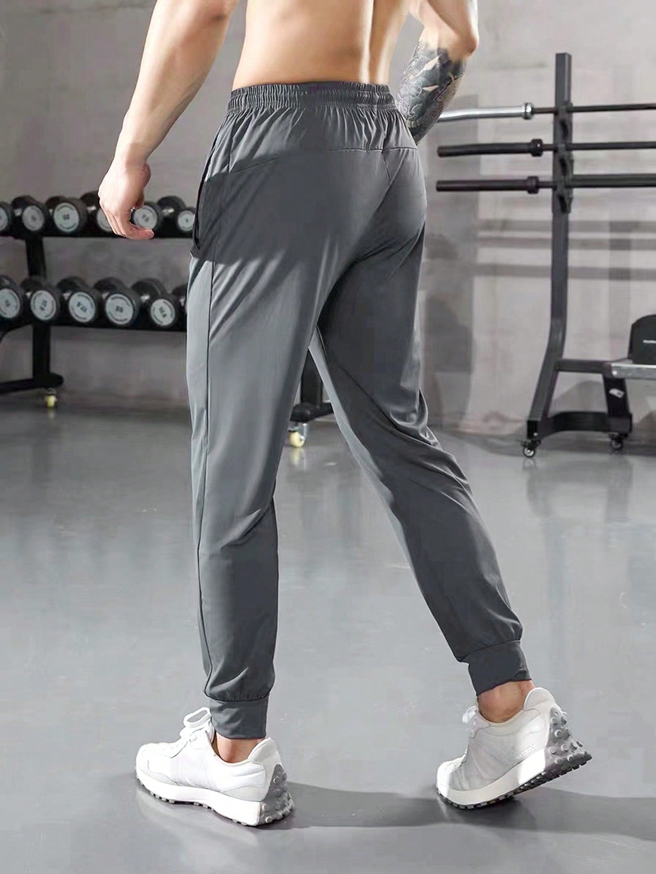 Men's Sports Ice Pants Summer Thin Straight Leg-Binding Casual Pants