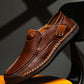 Men Casual Driving Loafers With Double-Layer Leather Upper, Slip-On Style For Spring/Summer, Soft And Comfortable Leather Shoes