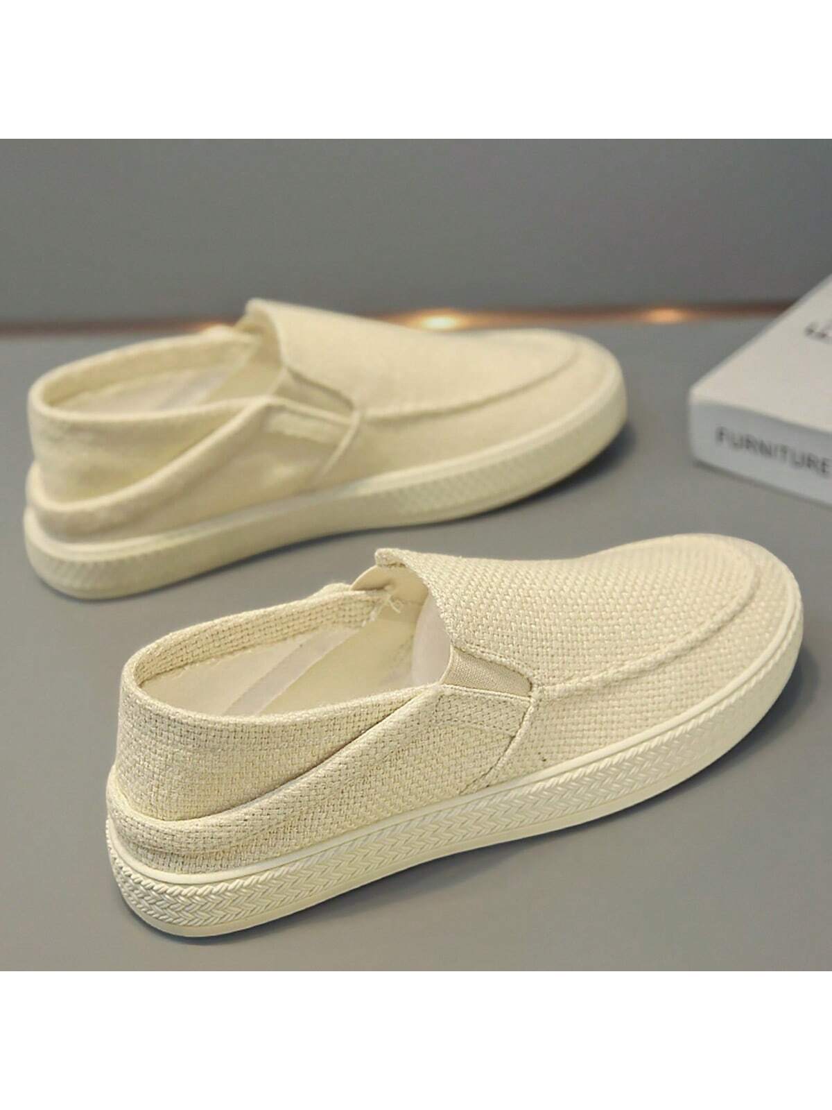 Men's Fashion Casual Sports Sneakers Canvas Bohemian Slip-On Loafers Breathable Shoes For Summer