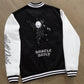 Manfinity Sporsity Men's Printed Simple Daily Long Sleeve Baseball Jacket, Going Out Fashion Letter Baseball Color Block Jacket, For Friends, Husband, Boyfriend Gifts