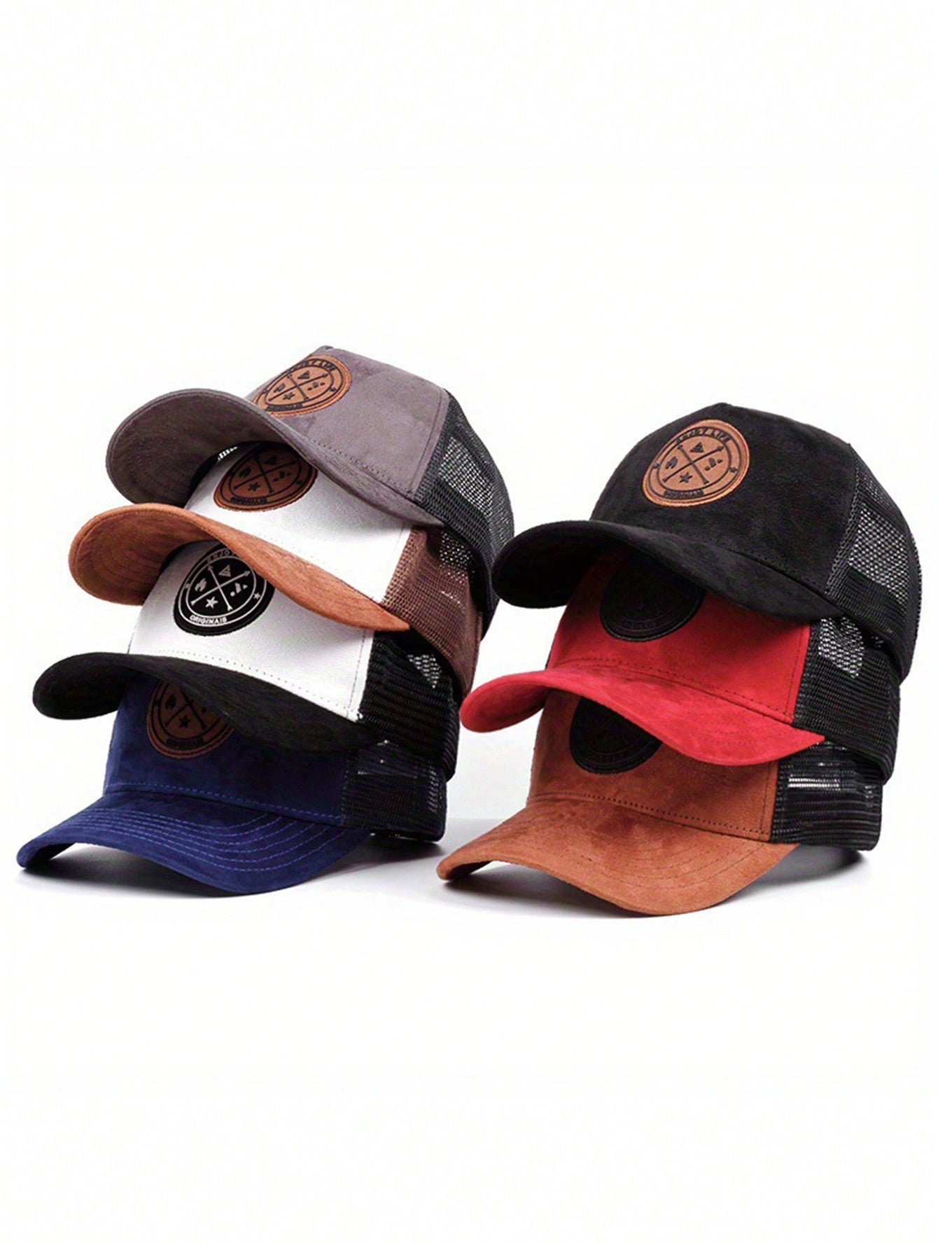 1pc Simple Casual Adjustable Mesh Duckbill Baseball Cap With Embroidered Logo