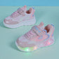 Girls' Casual And Cute Low-Cut Mesh Sports Shoes With LED Lights, Breathable And Anti-Slip Running Shoes, Suitable For All Seasons