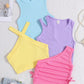 4pcs/Set Knitted  Comfortable Colorful Tank Top For Tween Girls