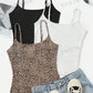 EZwear 3pcs Women Casual Leopard Print Camisole Crop Top, Summer