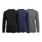 3-Pack Men's Long Sleeve Crew Neck Solid Stretch Shirt