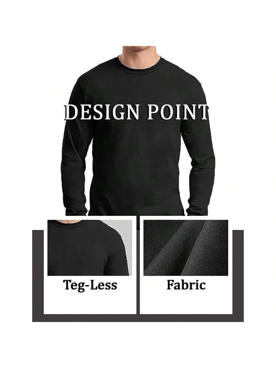 3-Pack Men's Long Sleeve Crew Neck Solid Stretch Shirt