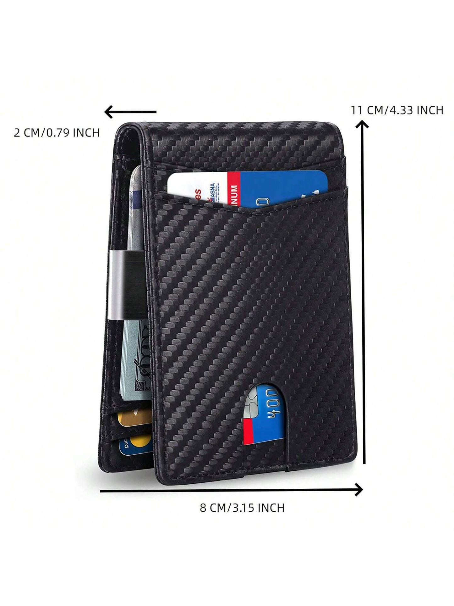 Slim Wallet For Men Card Slots ID Window With Money Clip Minimalist RFID Front Pocket Bifold Leather Small Thin