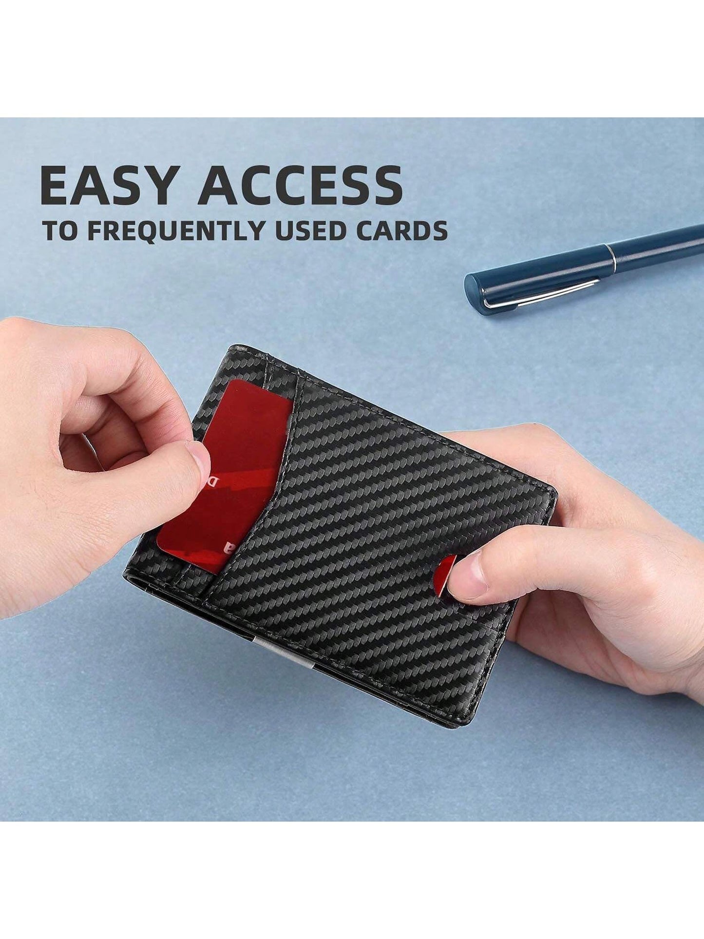 Slim Wallet For Men Card Slots ID Window With Money Clip Minimalist RFID Front Pocket Bifold Leather Small Thin