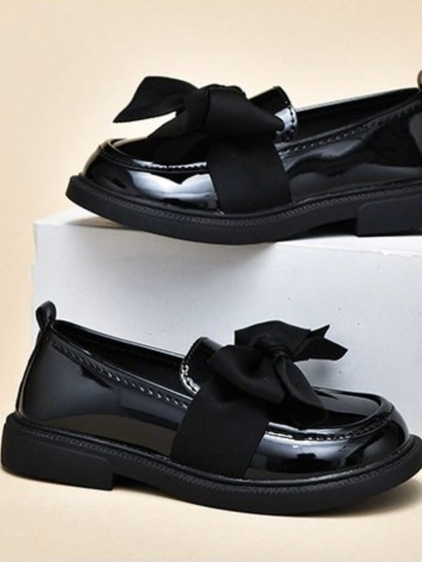 Girls' Black Soft-Sole Shoes, British Style Princess Shoes For Children, Performance