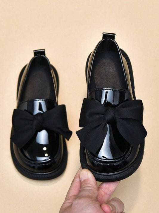 Girls' Black Soft-Sole Shoes, British Style Princess Shoes For Children, Performance