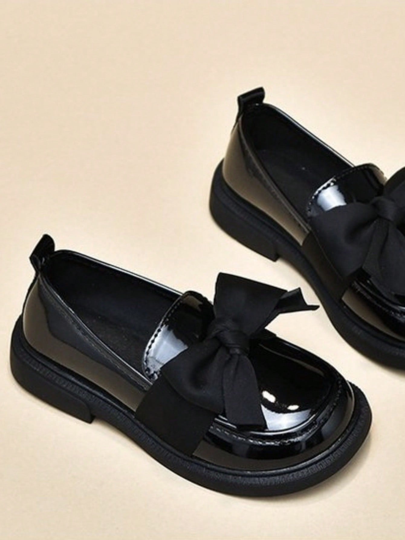 Girls' Black Soft-Sole Shoes, British Style Princess Shoes For Children, Performance