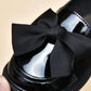 Girls' Black Soft-Sole Shoes, British Style Princess Shoes For Children, Performance