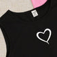 Set Of 3 Teen Girls' Casual Simple Heart