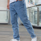 Men's Casual Loose Fit Straight Leg Jeans With Pockets