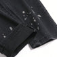 Manfinity LEGND Men Splash Ink Print Ripped Frayed Rag Stitching Jeans