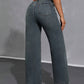 Women's Loose Fit Casual Denim Wide Leg Pants With Pockets