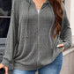 LUNE Plus Size Drop Shoulder Drawstring Hoodie For Spring