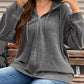 LUNE Plus Size Drop Shoulder Drawstring Hoodie For Spring