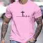 Manfinity Homme Men's Summer Cross Printed Round Neck Short Sleeve Casual T-Shirt