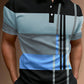 Manfinity Homme Men Work Casual Striped Print Colorblock Button Polo Shirt, Boyfriend Gift